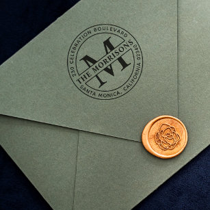 Elegant Monogram Return Address Self-inking Stamp