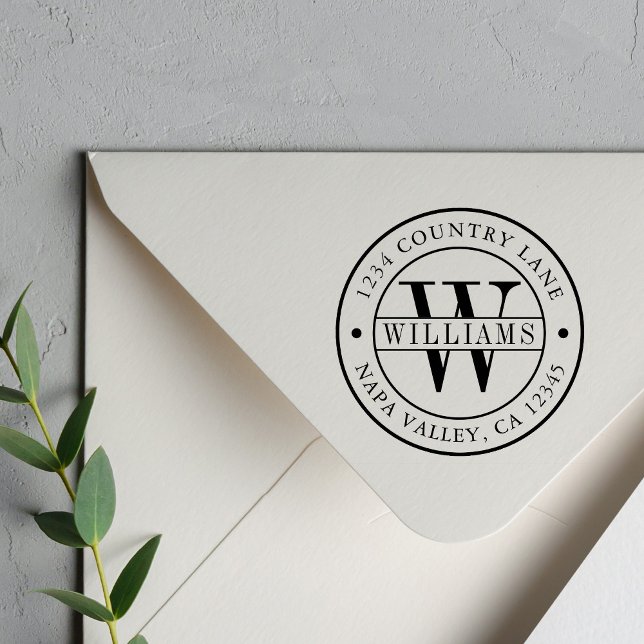 Elegant Monogram Return Address Self-inking Stamp (Creator Uploaded)