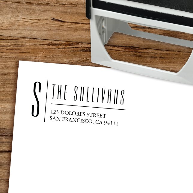 Elegant Monogram Return Address Self-inking Stamp (Creator Uploaded)
