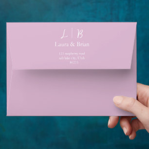 Elegant Monogram Return Address Wedding Envelope