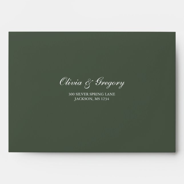 Elegant Monogram Return Address Wedding Envelope (Front)