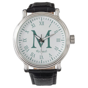 Elegant Monogram Roman Numerals Watch