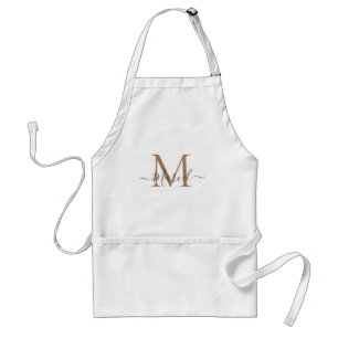 Elegant Monogram Rose pink Glitter Standard Apron