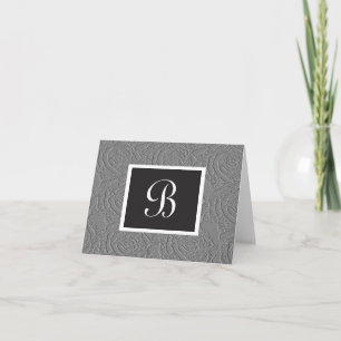 Elegant Monogram Roses Letter B Custom Notecard