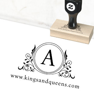 Elegant, Monogram, Royal Logo Rubber Stamp