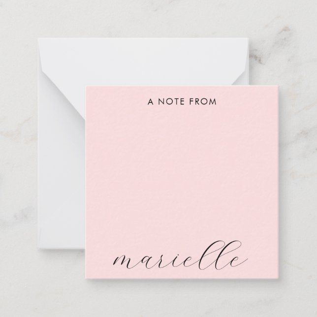 Elegant Monogram Script Blush Pink Card (Front)
