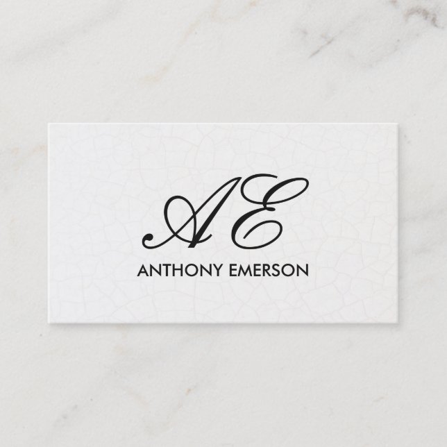 Elegant Monogram Script Contemporary Background Business Card (Front)