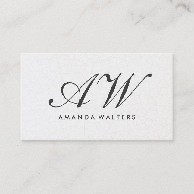 Elegant Monogram Script Contemporary Background Business Card (Front)
