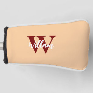 Elegant Monogram Script Name Golf Head Cover