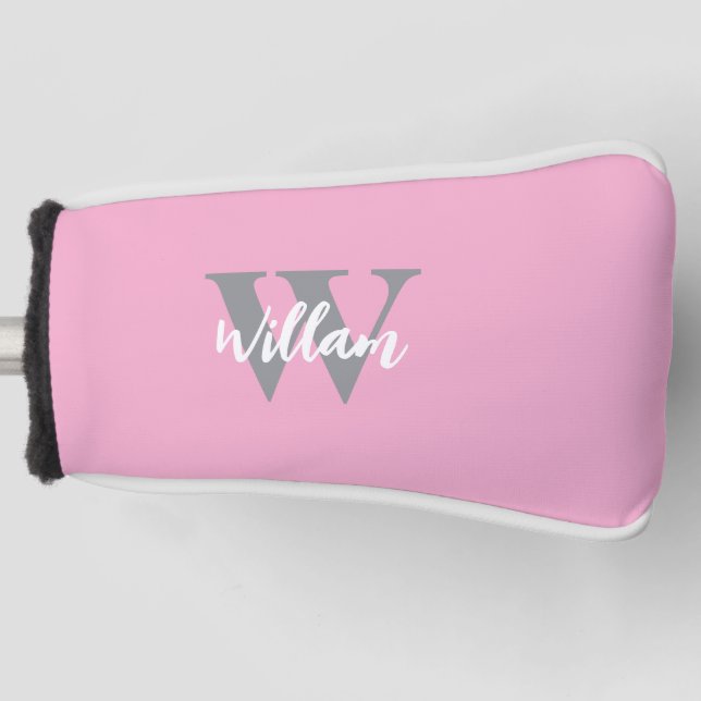 Elegant Monogram Script Name  Golf Head Cover (Front)