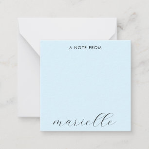 Elegant Monogram Script Pastel Blue Card