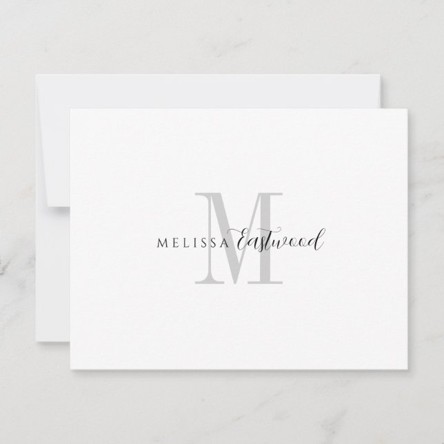 Elegant Monogram Script Serif Card (Front)