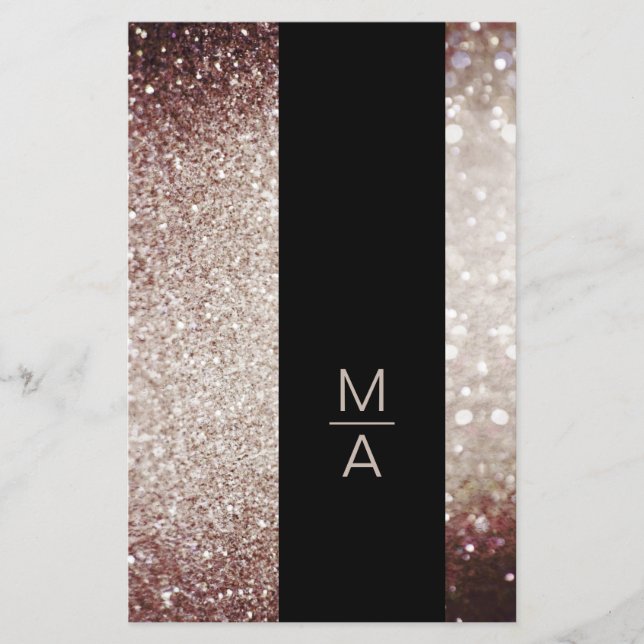 Elegant Monogram Silber Rost Flyer (Front)