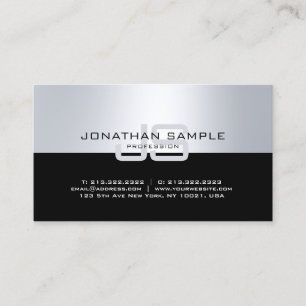 Elegant Monogram Silver Modern Design Trendy Business Card