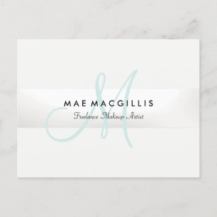 Elegant Monogram Silver Stripe Postcard