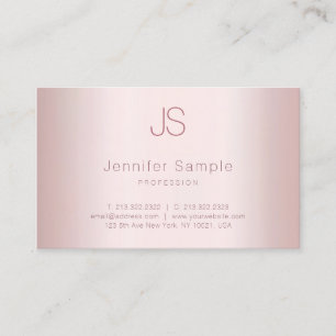 Elegant Monogram Simple Template Rose Gold Modern Business Card