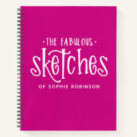 Elegant Monogram Sketchbook Your Name Notebook