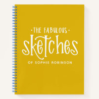Elegant Monogram Sketchbook Your Name Notebook