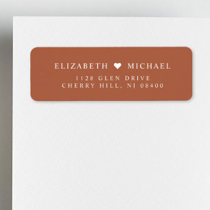 Elegant Monogram Terracotta Wedding Return Address Label