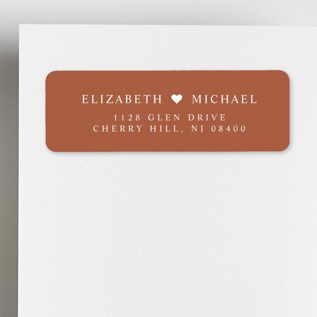 Elegant Monogram Terracotta Wedding Return Address Label (Creator Uploaded)