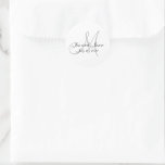 Elegant Monogram Thank You Wedding Favour Classic Round Sticker<br><div class="desc">Grey Monogram Wedding Initial Bride Groom Favour Sticker or for Wedding Invitation Envelope Seals. Fully Customisable. Elke Clarke©2009</div>