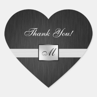 Elegant Monogram  Thank You Wedding Sticker