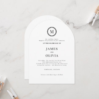 Elegant Monogram Typography Wedding Invitation