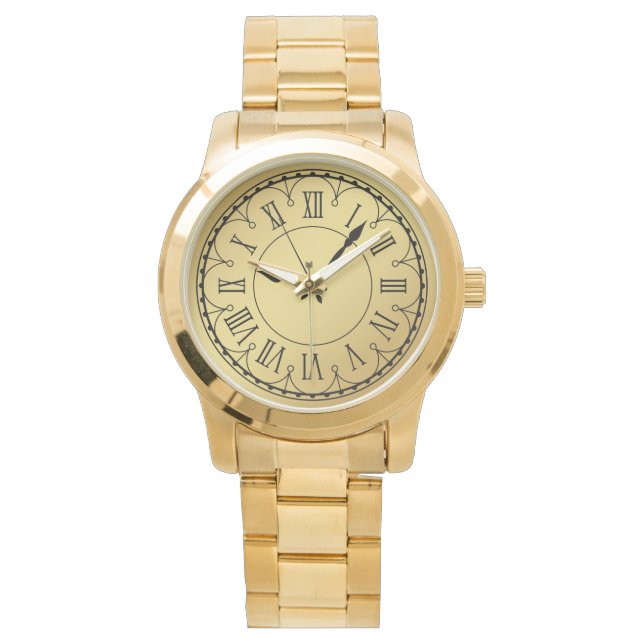 Elegant Monogram Unisex Roman Numerals Watch (Front)