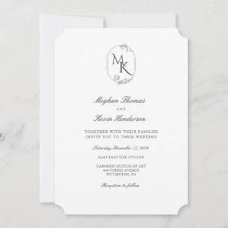 Elegant Monogram Wedding | Classic Formal Invitation