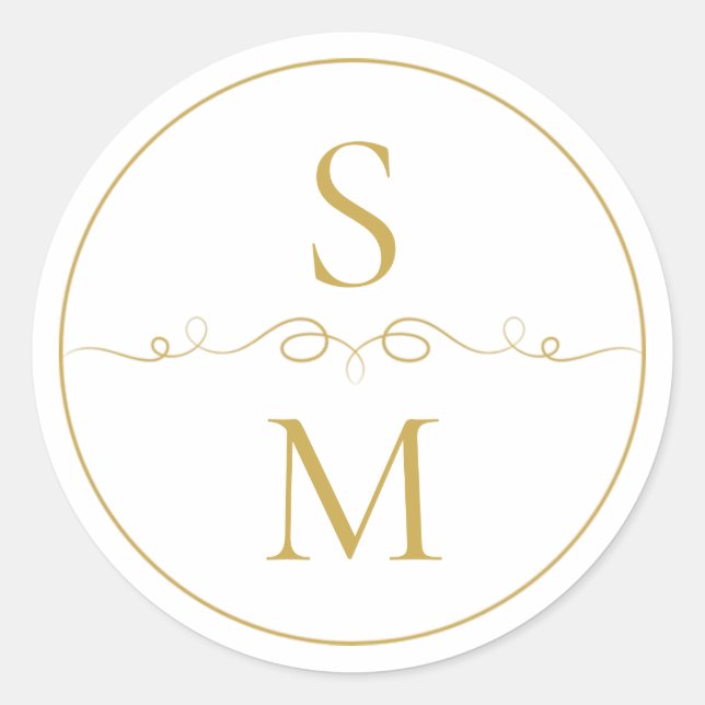 Elegant Monogram Wedding Envelope Seal (Front)