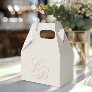 Elegant, Monogram, Wedding Favour Box