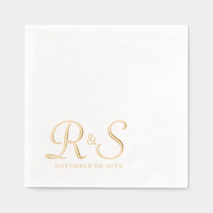 Elegant monogram wedding foil napkins