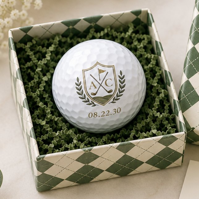 Elegant Monogram Wedding Golf Crest Balls (Creator Uploaded)