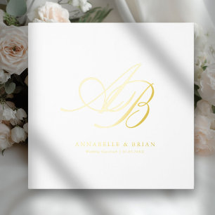 Elegant, Monogram, Wedding  Guest Book