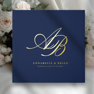 Elegant, Monogram, Wedding  Guest Book