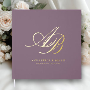 Elegant, Monogram, Wedding  Guest Book