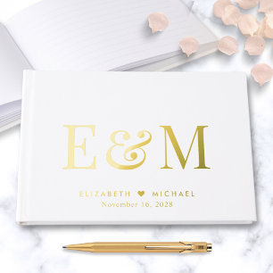 Elegant Monogram Wedding Guest Book
