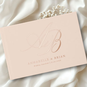 Elegant, Monogram, Wedding  Guest Book