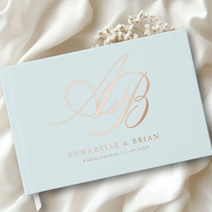 Elegant, Monogram, Wedding Guest Book