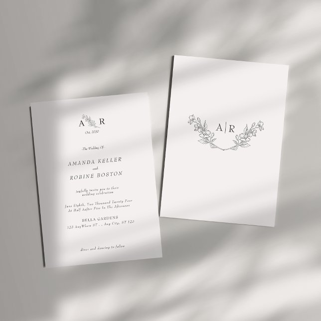 Elegant Monogram Wedding Invitation (Creator Uploaded)