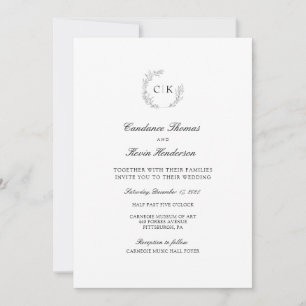 Elegant Monogram Wedding  Invitation