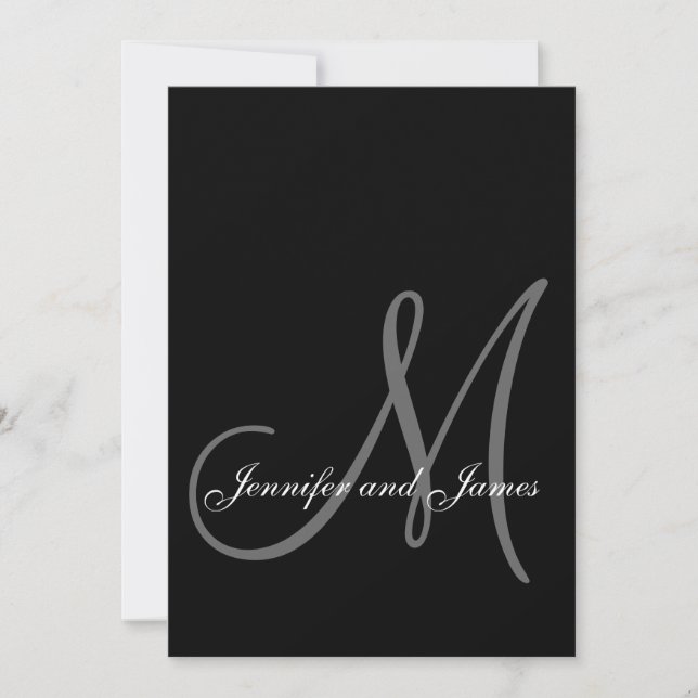 Elegant Monogram Wedding Invitations (Front)