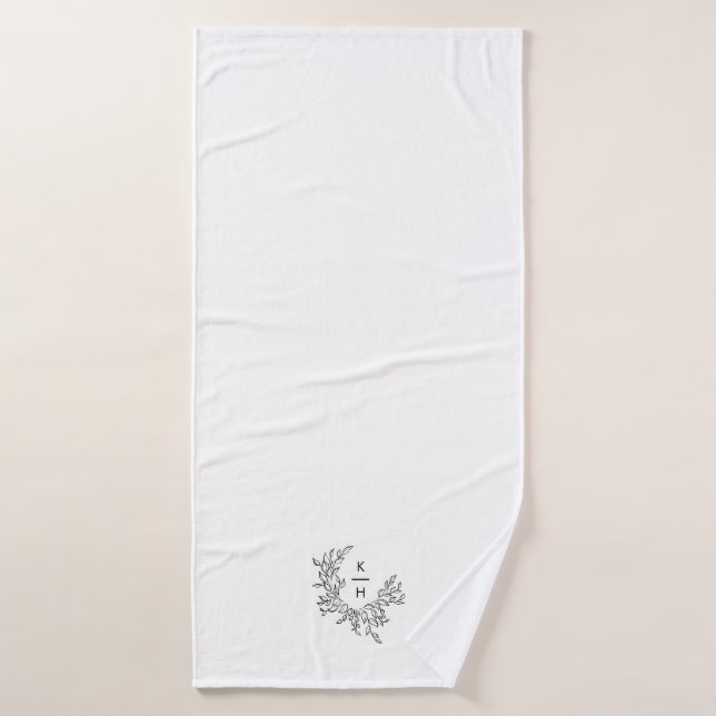Elegant Monogram Wedding Keepsake Bath Towel Set (Bath Towel)