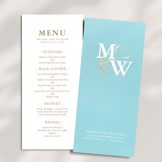 Elegant Monogram Wedding Menu (Creator Uploaded)