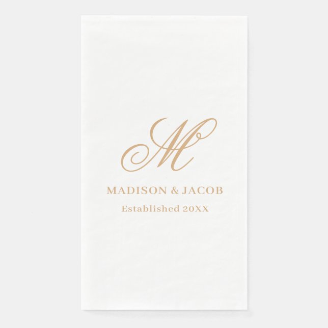 Elegant Monogram Wedding  Napkin (Front)