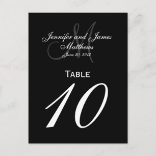 Elegant Monogram Wedding Number Table Cards