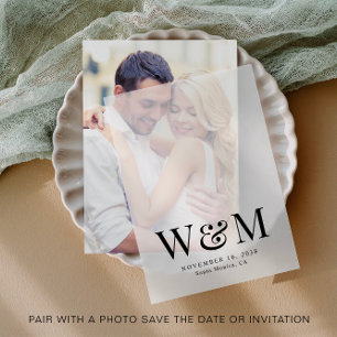 Elegant Monogram Wedding Overlay Vellum Invitations