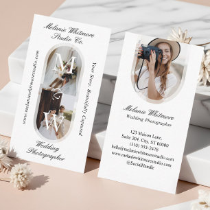 Elegant Monogram Wedding Photographer Arch Photos Business Card