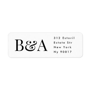elegant monogram wedding return address label