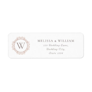 Elegant Monogram Wedding Return Address Label